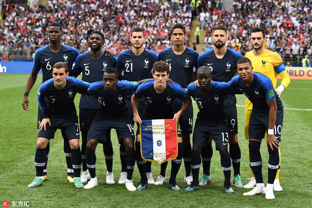 2018世界杯决赛: 法国4-2克罗地亚