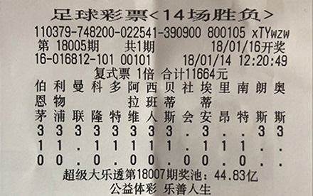 山东泰安合买团第三次中奖 斩获足彩201万