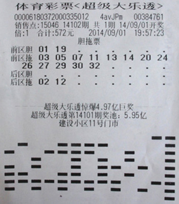 01,07,14,19,20 03,12,延邊汪清彩友魯先生(化姓)通過膽拖投注,收穫